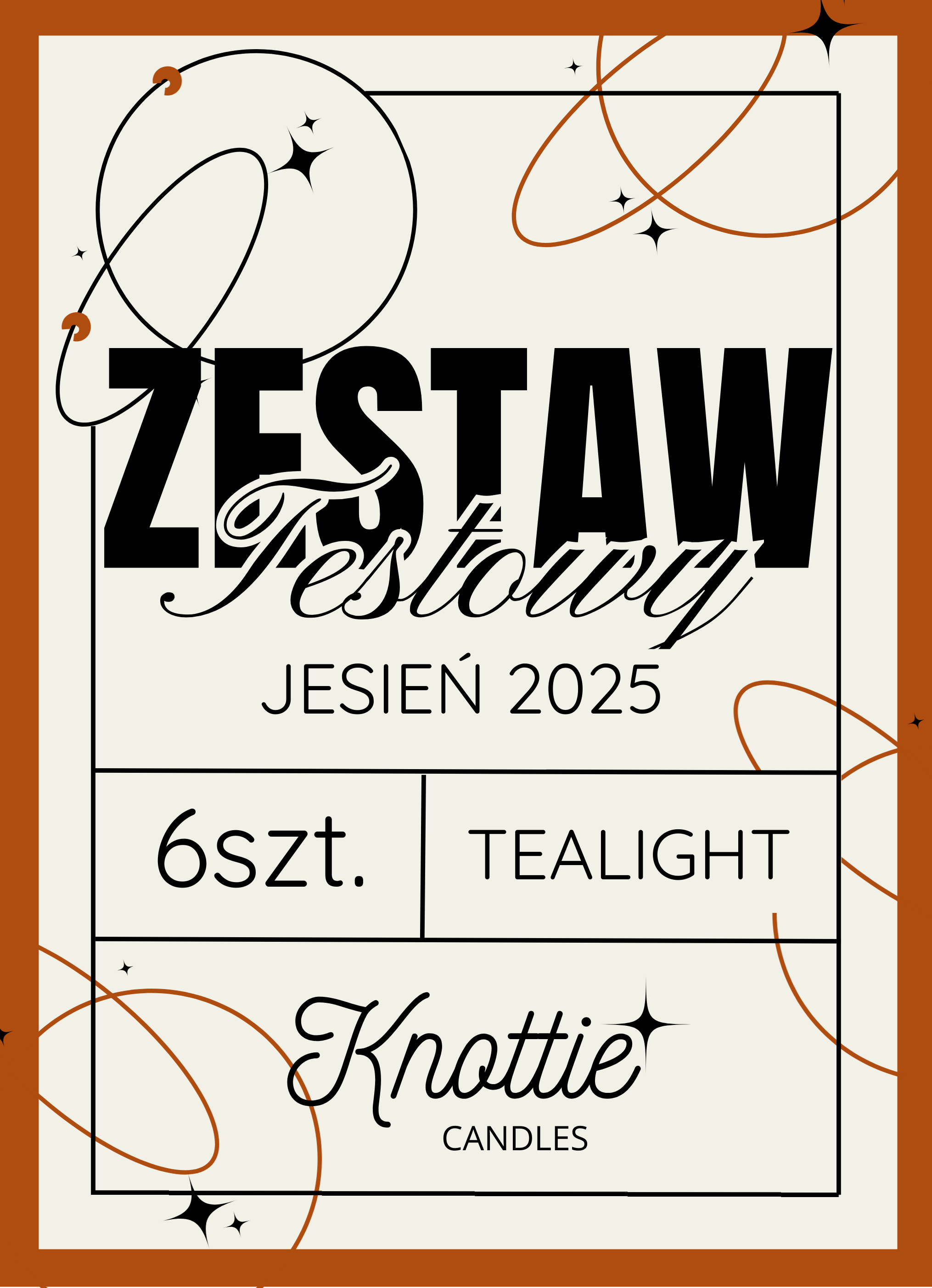 Zestaw testowy JESIEŃ 2025 + Zapach Miesiąca - 6 szt. tealight